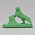 Bronze Roaring Tiger Sculpture 3D model small image 5