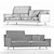 Sleek Contemporary Sofa 3D model small image 2