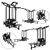 Black Cable Gym Fitness Set 3D model small image 1