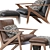 Mid-Century Lounge Chair + Ottoman: Walnut & Faux Leather 3D model small image 4