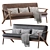 Bianca Dark Brown Faux Leather Sofa 3D model small image 1