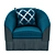 Fringe Chic Armchair: Munna Design 3D model small image 2