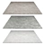 Luxury Fur Rugs: Beige, White, Grey 3D model small image 1