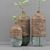 Natural Wood & Glass Vase Set 3D model small image 2