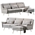 Carlo Mid-Century Chaise Sectional: Timeless Style 3D model small image 1