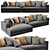 Elegant Minotti Hamilton Sofa Set 3D model small image 6