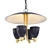 Midcentury Modern Black Chandelier 3D model small image 1