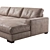 Modern and Spacious Tobi Corner Sofa 3D model small image 3