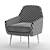 Elegant Phoebe Armchair 3D model small image 4