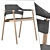 Suite PL CU Armchair: Elegant Leather and Oak Wood Dining Chair 3D model small image 1