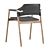 Suite PL CU Armchair: Elegant Leather and Oak Wood Dining Chair 3D model small image 3
