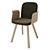 Elegant Palm Dining Chair with Upholstered Seat 3D model small image 1