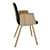 Elegant Palm Dining Chair with Upholstered Seat 3D model small image 2