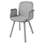 Contemporary Palm Upholstered Dining Chair 3D model small image 5