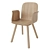 Elegant Palm Veneer Dining Chair with Armrest 3D model small image 1