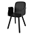 Elegant Palm Veneer Dining Chair with Armrest 3D model small image 3