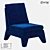 LoftDesigne Armchair 2048: Stylish Wood and Fabric Seating 3D model small image 1