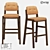 LoftDesigne 2462 Leather Wood Bar Stool 3D model small image 1