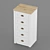 Modern 5-Drawer White Oak Chest 3D model small image 3