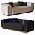 Elegant Wellington Sofa 3D model small image 1