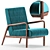 Velvet Wood Arm Chair: Elegant, Comfortable Design 3D model small image 1