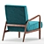 Velvet Wood Arm Chair: Elegant, Comfortable Design 3D model small image 2