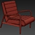 Velvet Wood Arm Chair: Elegant, Comfortable Design 3D model small image 3