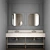 Sleek Bathroom Cabinet Set 3D model small image 3