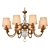 Elegant Black Brass Chandelier 3D model small image 1