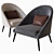 Elegant Joe Armchair: Laskasas Design 3D model small image 1