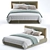 Elegant Sanders Upholstered Bed 3D model small image 3