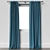 Regal Blue Cotton Velvet Curtain 3D model small image 1