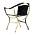 Pompeii Vintage Armchair: Antique-inspired Leather & Bronze Design 3D model small image 3