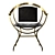 Pompeii Vintage Armchair: Antique-inspired Leather & Bronze Design 3D model small image 4