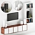 Sleek TV Wall 01 with Versatile Storage 3D model small image 1