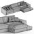 Cozy Comfort: Gentle Big Sofa 3D model small image 2