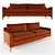 Modern Low-Arm Bulkley Sofa 3D model small image 1