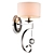 Elegant Newport Crystal Clear Nickel Wall Sconce 3D model small image 1