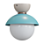 Sleek Metal Dome Pendant Light 3D model small image 1