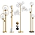 Modern Brass LED Floor Lamp Set 3D model small image 1