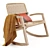 Vintage Thana Rocking Chair - Eucalyptus Wood & Rope 3D model small image 1