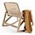 Vintage Thana Rocking Chair - Eucalyptus Wood & Rope 3D model small image 2
