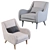 Elegant Sebastian Armchair 3D model small image 5