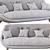 Luxury Velvet High Back Sofa 3D model small image 4