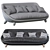 Luxury Velvet High Back Sofa 3D model small image 5