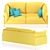 Butterfly Sofa: Danish-Japanese Comfort 3D model small image 4