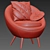 Velvet Accent Chair: Luxurious & Contemporary 3D model small image 3