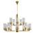 Elegant Brass Crystal Chandelier 3D model small image 1