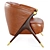 Mid-Century Modern Karpen Lounge Chair - Cognac Leather 3D model small image 2
