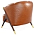 Mid-Century Modern Karpen Lounge Chair - Cognac Leather 3D model small image 3